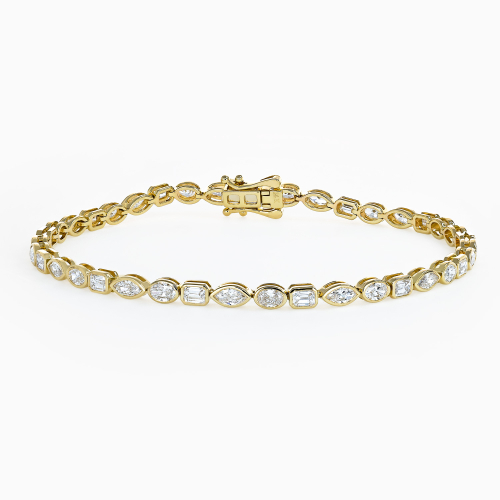 Mixed-Shape Lab-Grown Diamond Bracelet, 14k Yellow Gold