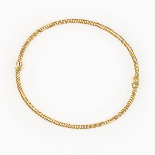 Retro Helix Bangle Bracelet, 14k Yellow Gold