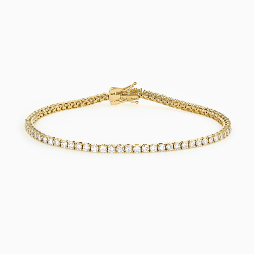 Three-Carat Lab-Grown Diamond Tennis Bracelet, 14k Gold