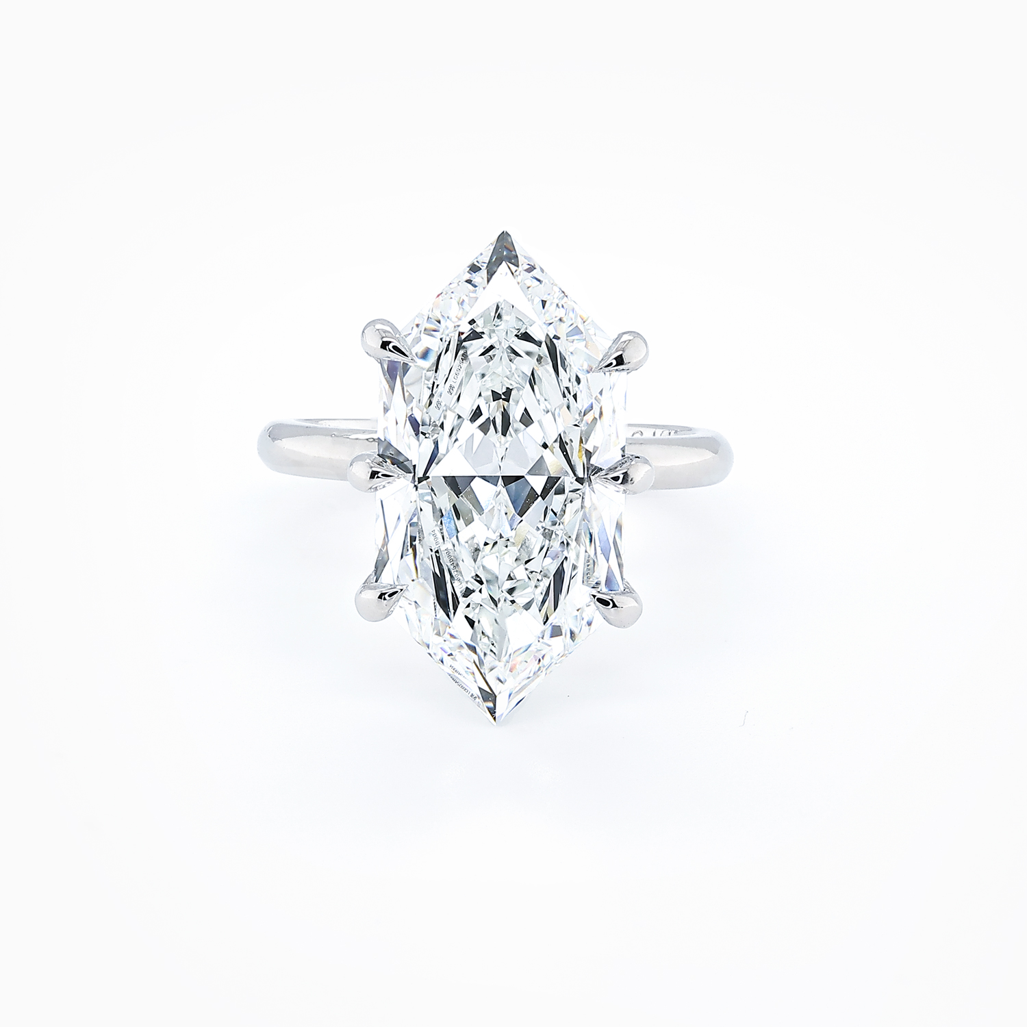Dino Lonzano Hexagonal-Cut Lab-Grown Diamond Ring, Platinum