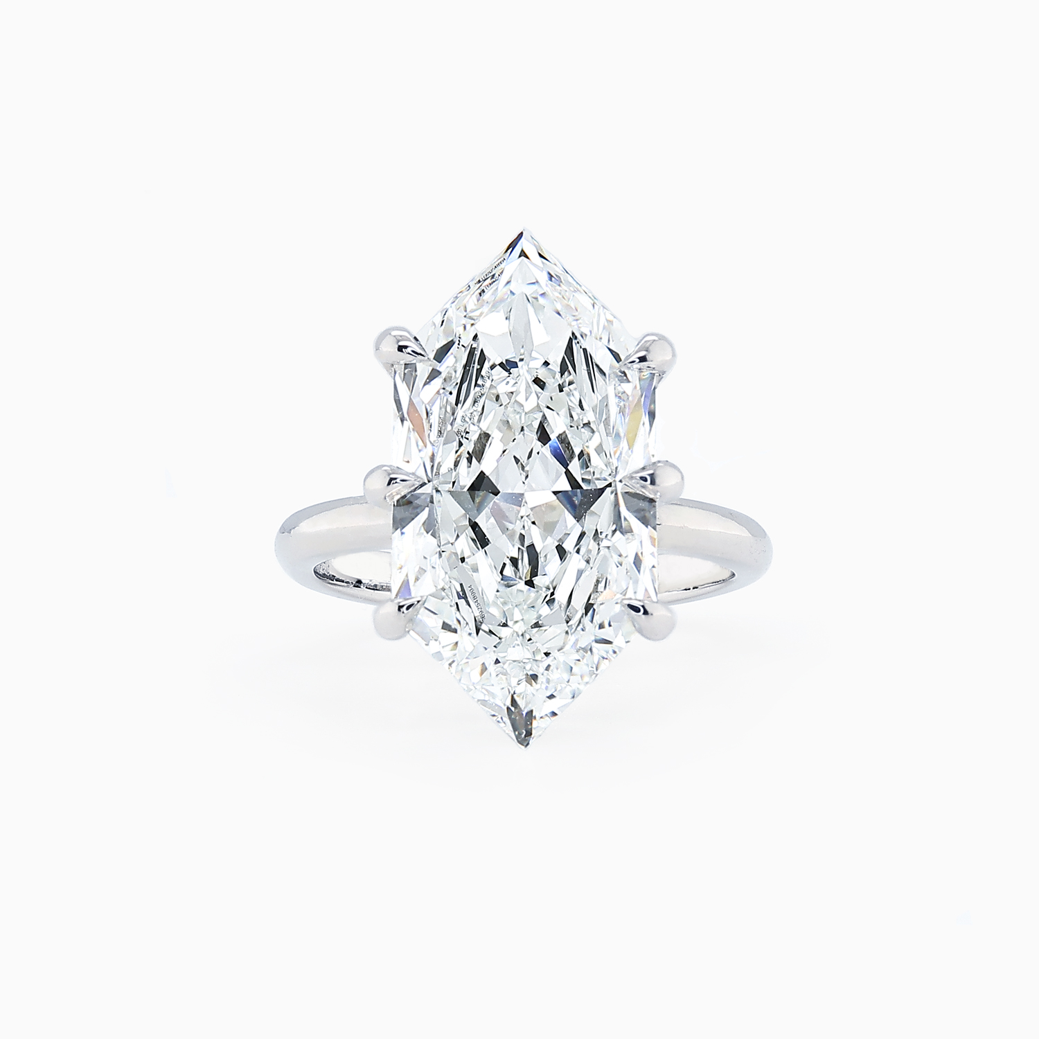 Dino Lonzano Hexagonal-Cut Lab-Grown Diamond Ring, Platinum