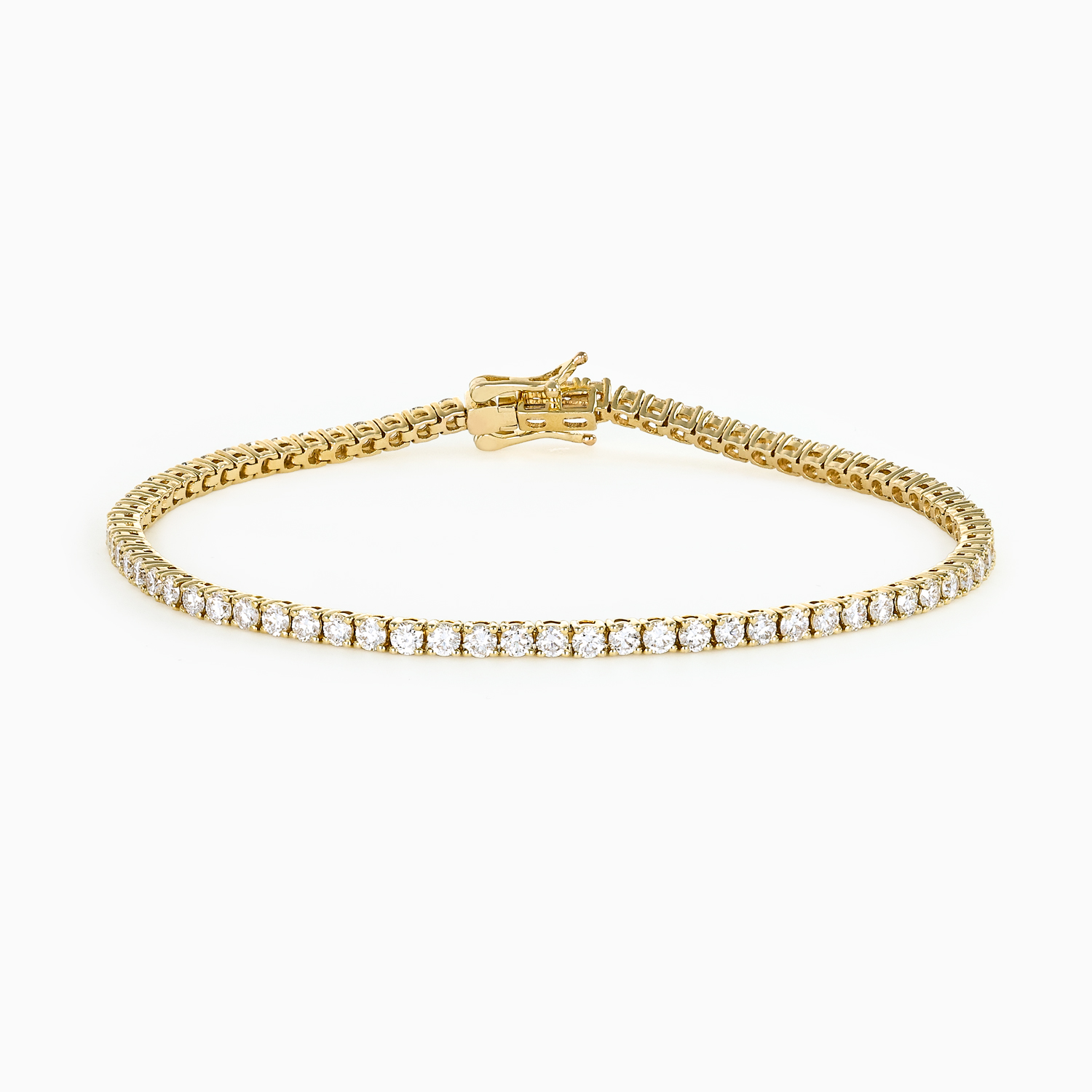 Three-Carat Lab-Grown Diamond Tennis Bracelet, 14k Gold