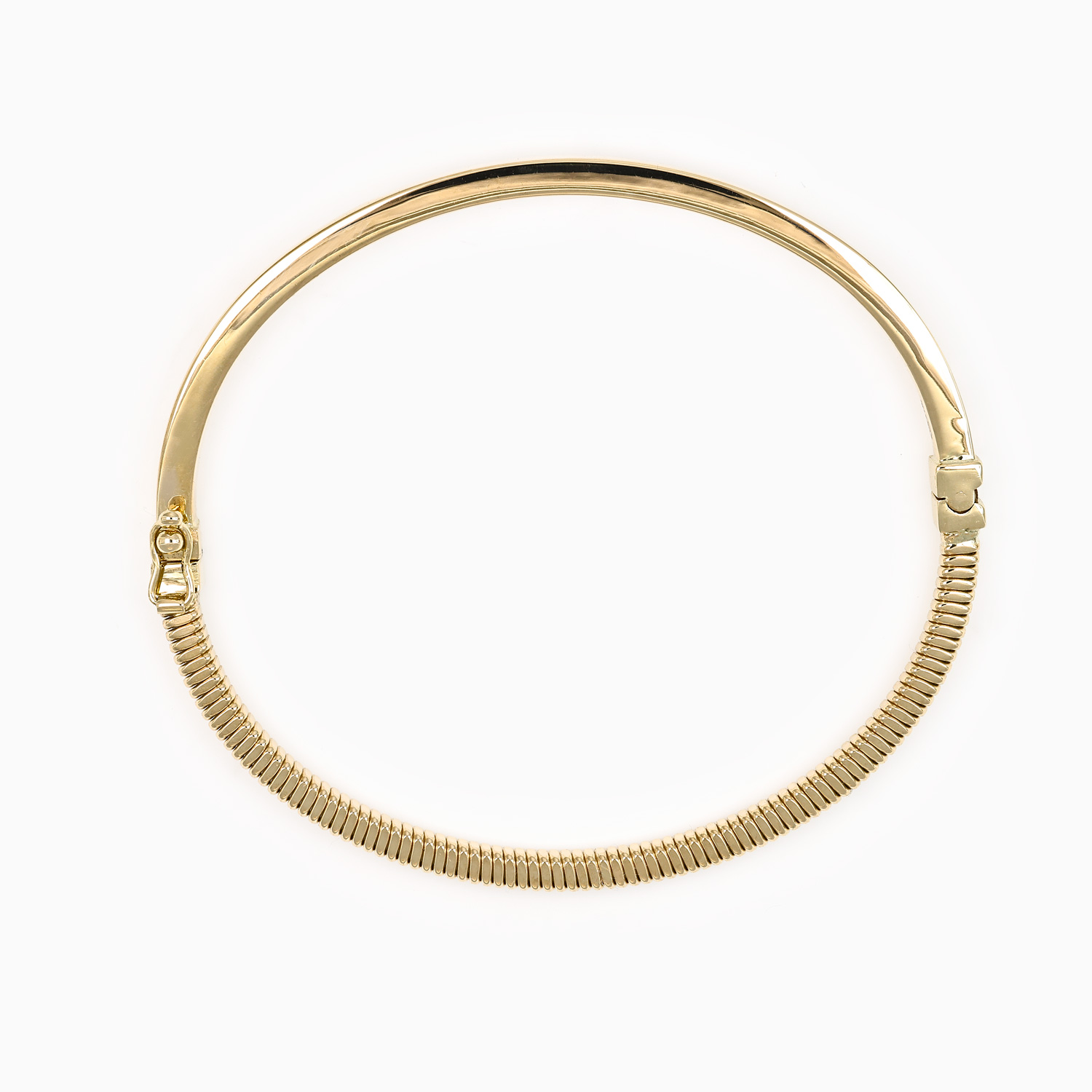 Retro Fluted Bangle Bracelet in 14k Yellow Gold