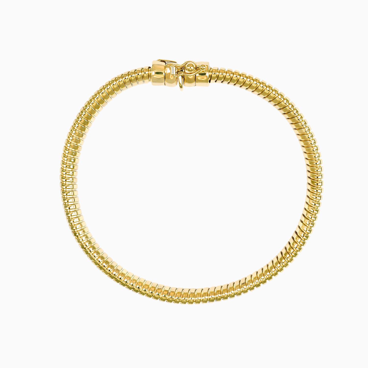 Retro Fluted Tubogas Bracelet, 14k Yellow Gold
