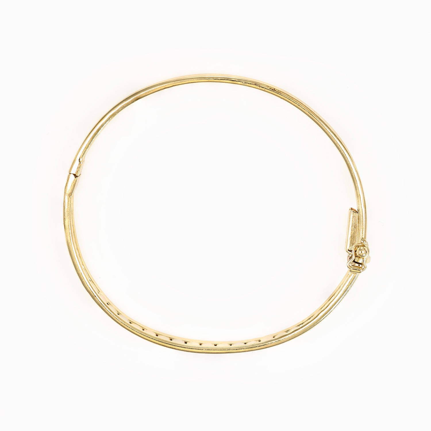 Tri-Color Italian Hinged Bangle, 14k Gold