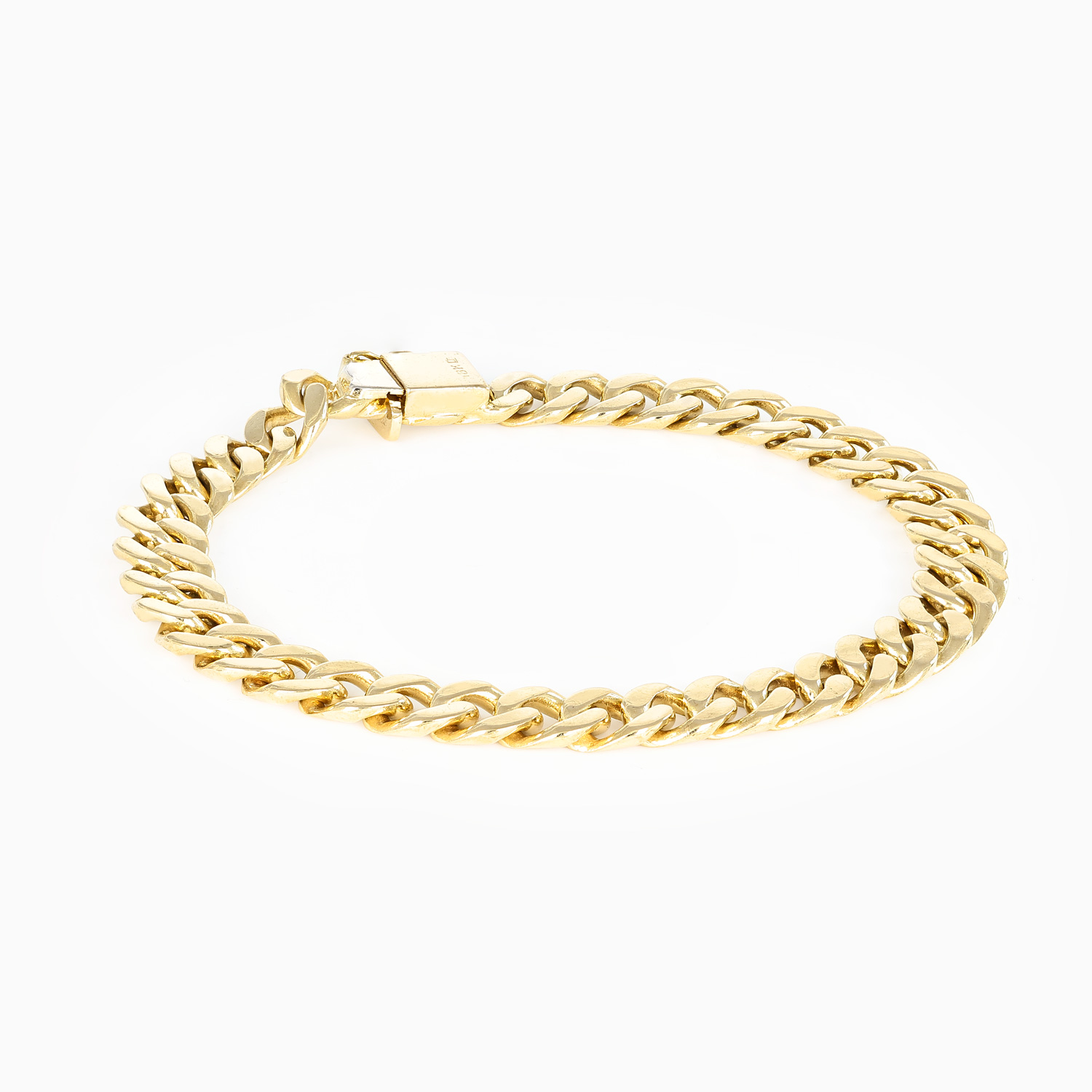 Vintage Miami Cuban Chain Bracelet,18k Yellow Gold