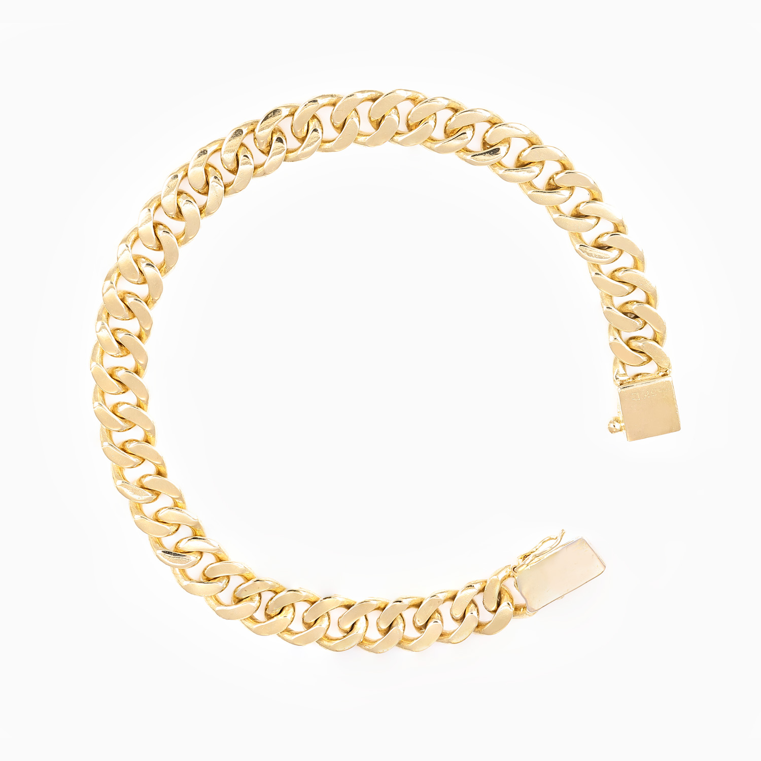 Vintage Miami Cuban Chain Bracelet,18k Yellow Gold