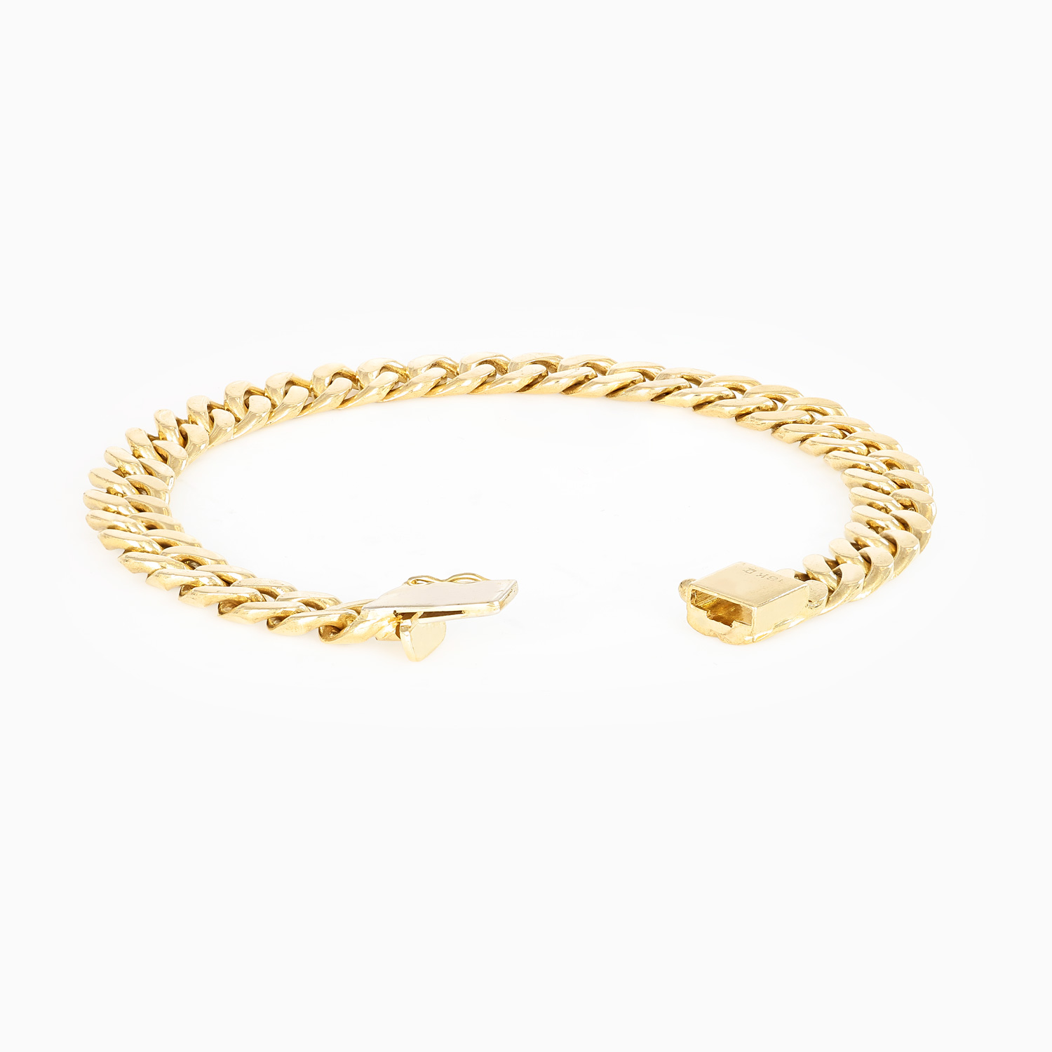 Vintage Miami Cuban Chain Bracelet,18k Yellow Gold