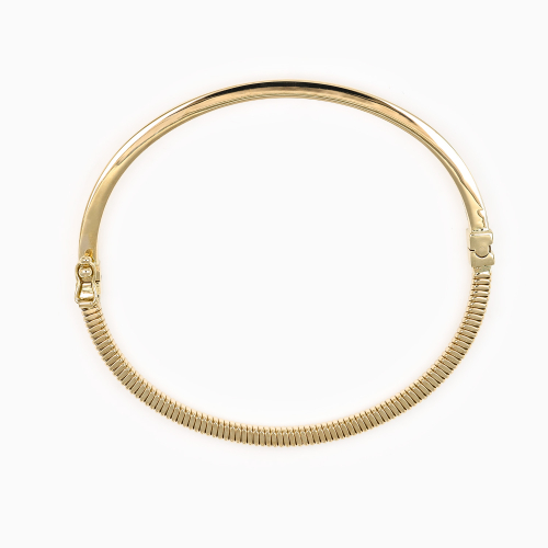 Retro Fluted Bangle Bracelet in 14k Yellow Gold