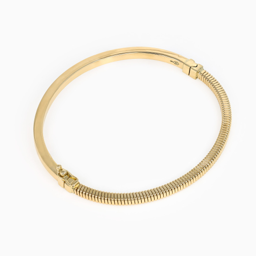 Retro Fluted Bangle Bracelet in 14k Yellow Gold