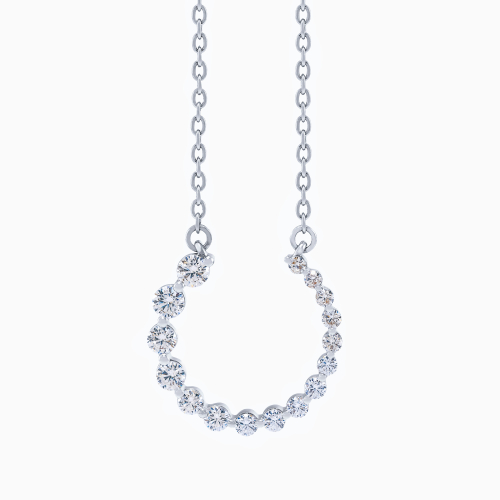 Lab-Grown Graduated Diamond Circle Necklace, 14k Gold