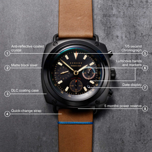 Sunrex Banana Reef, 40mm Solar Chronograph