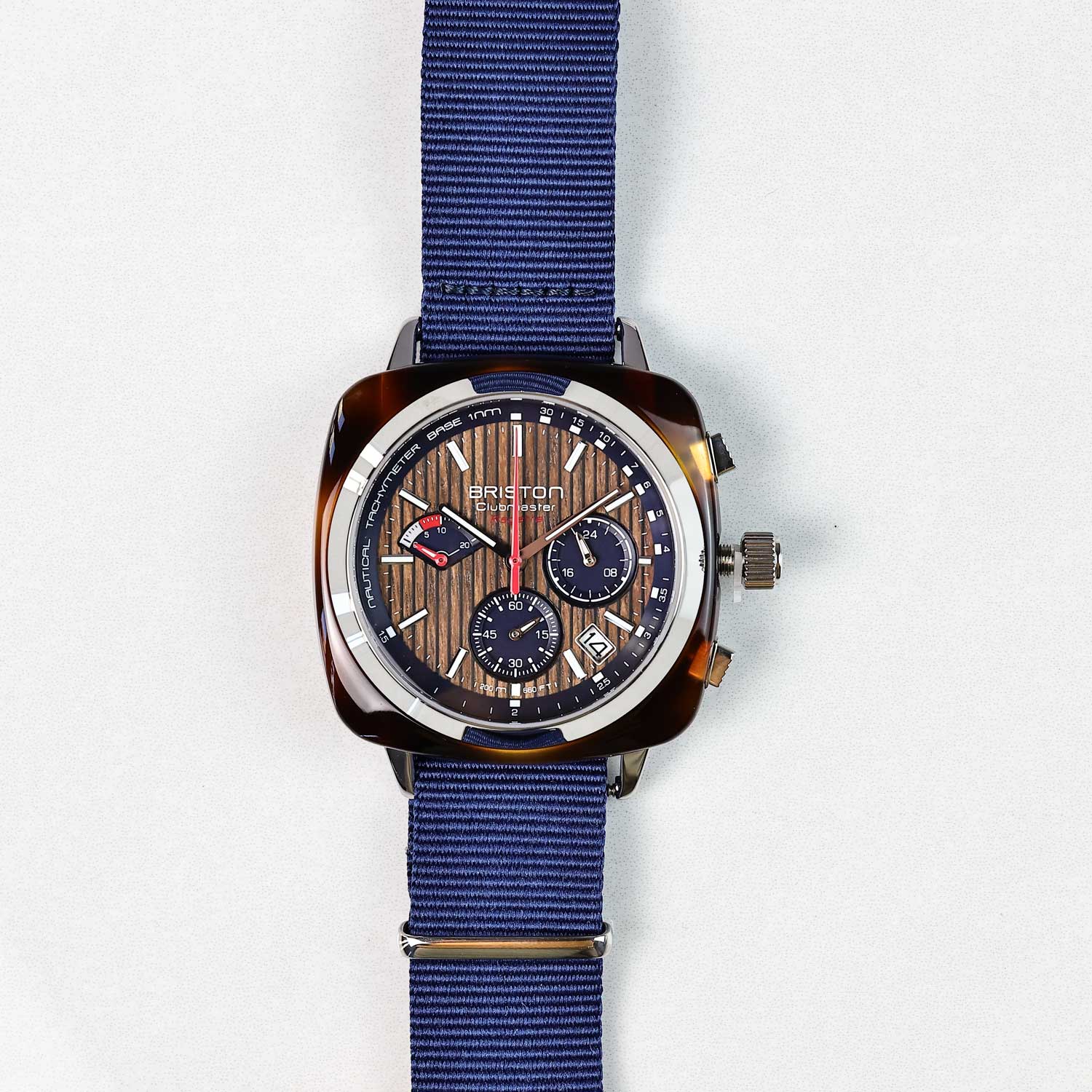 Briston Clubmaster Regatta Chronograph -Walnut, 42mm Mecha-Quartz