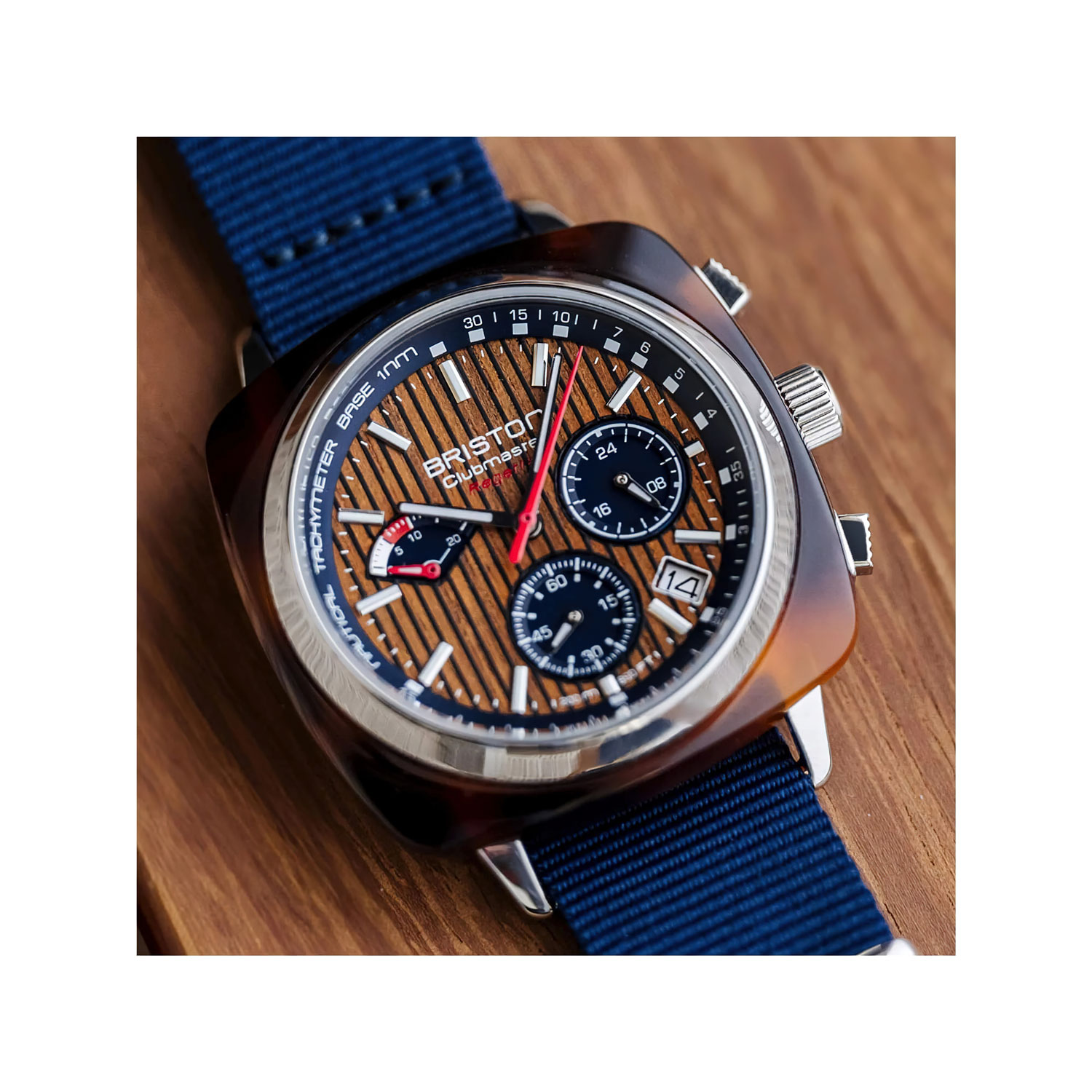Briston Clubmaster Regatta Chronograph -Walnut, 42mm Mecha-Quartz
