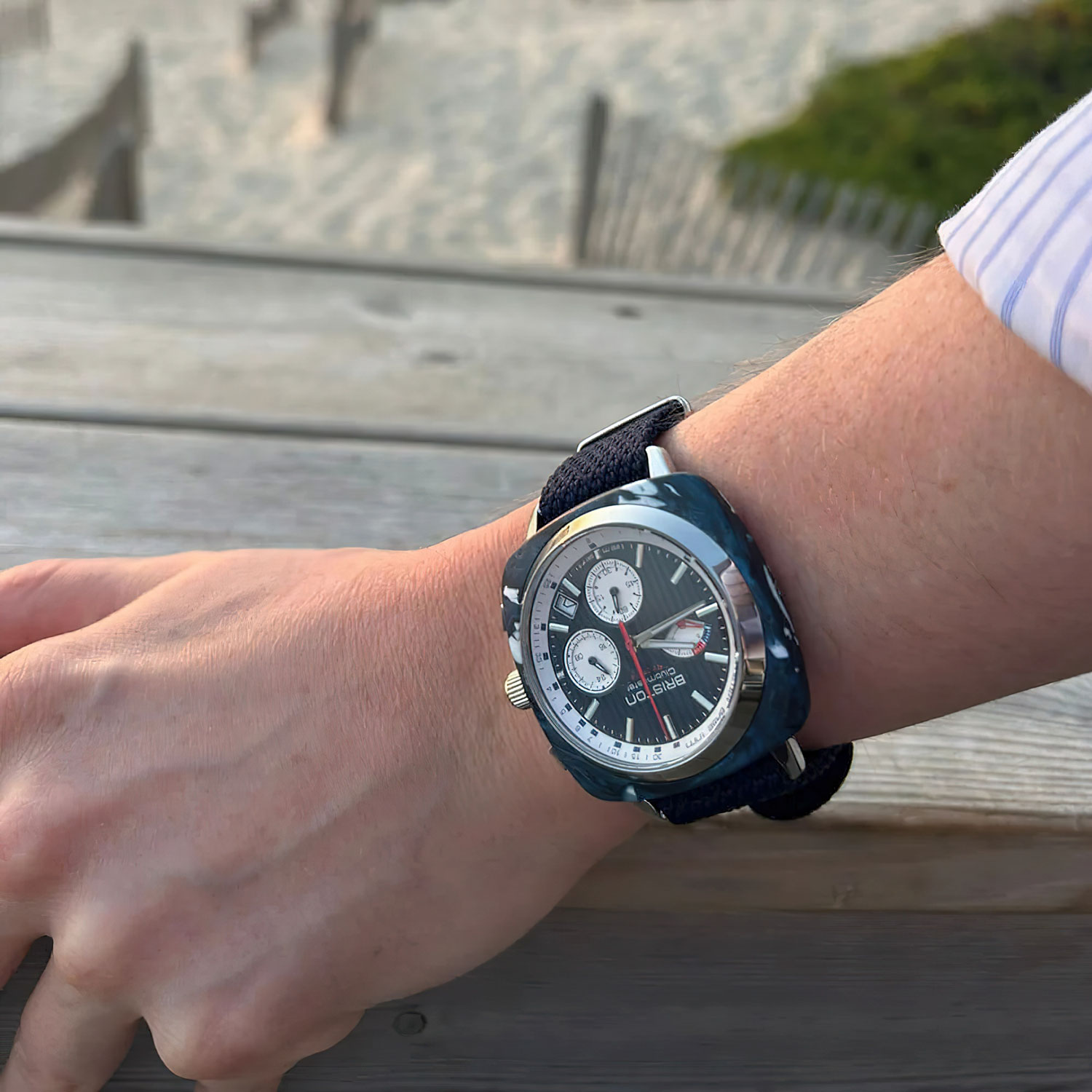 Briston Clubmaster Regatta x The Most Beautiful Bays in the World ?-Blue, 42mm Mecha-Quartz