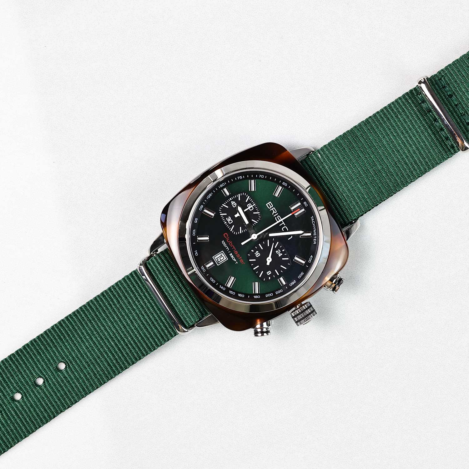 Briston Clubmaster Sport Chronograph - British Green, 42mm Quartz