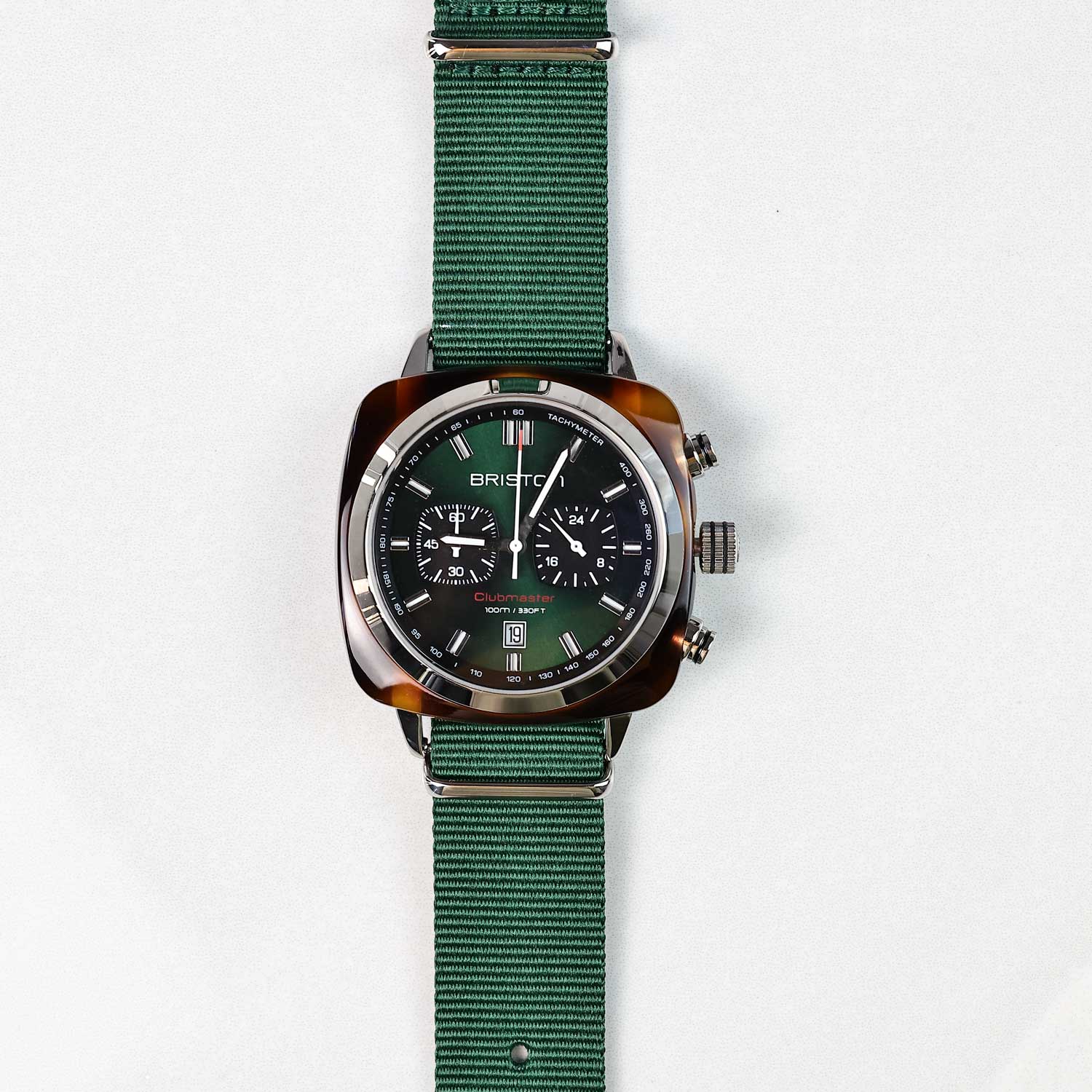Briston Clubmaster Sport Chronograph - British Green, 42mm Quartz