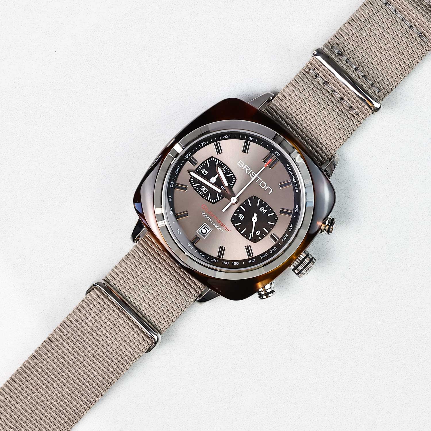 Briston Clubmaster Sport Chronograph - Grey Taupe, 42mm Quartz