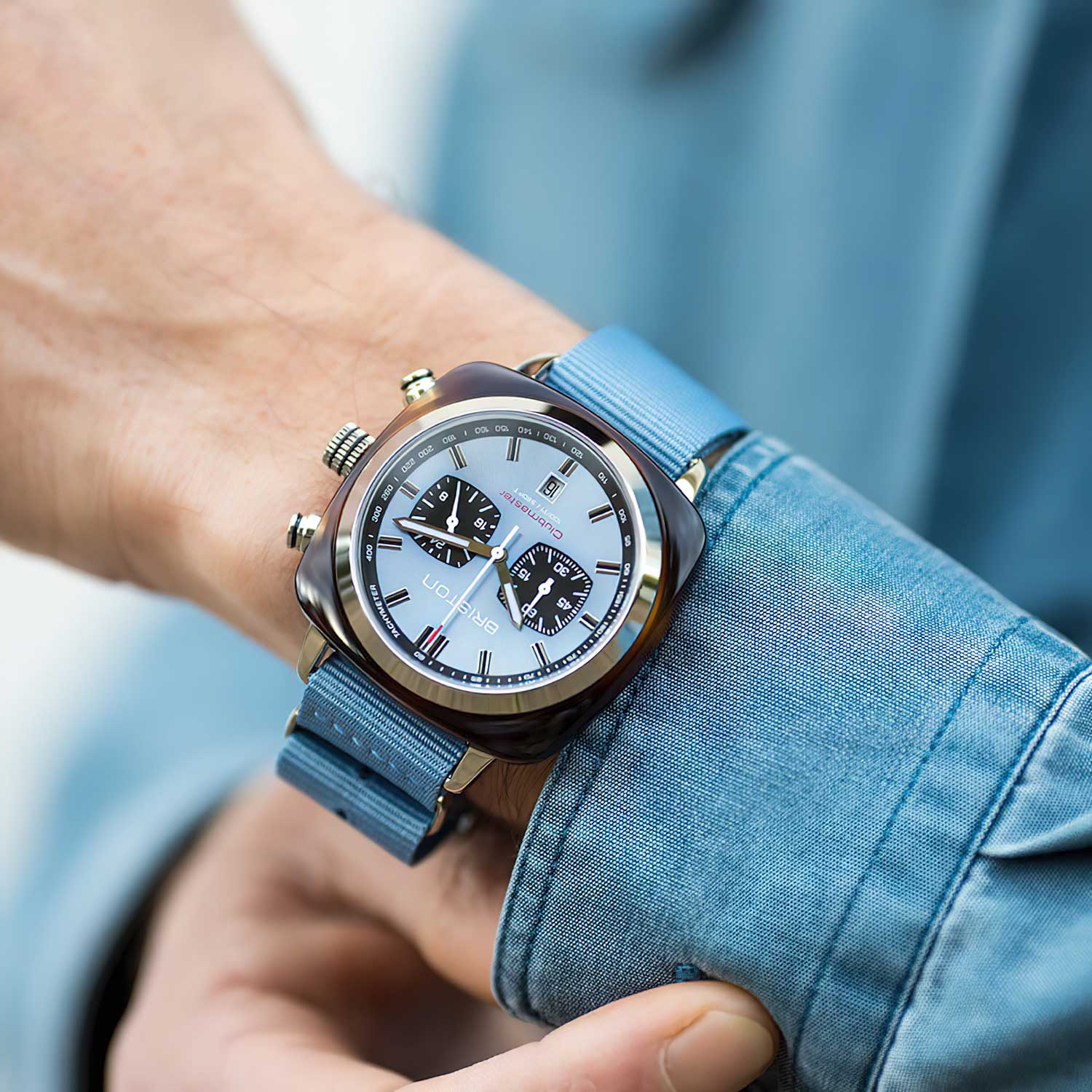 Briston Clubmaster Sport Chronograph - Ice Blue, 42mm Quartz