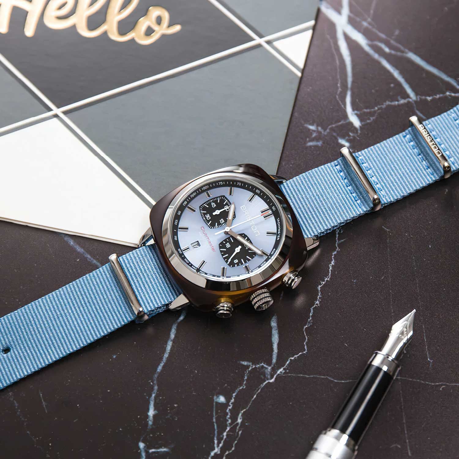 Briston Clubmaster Sport Chronograph - Ice Blue, 42mm Quartz