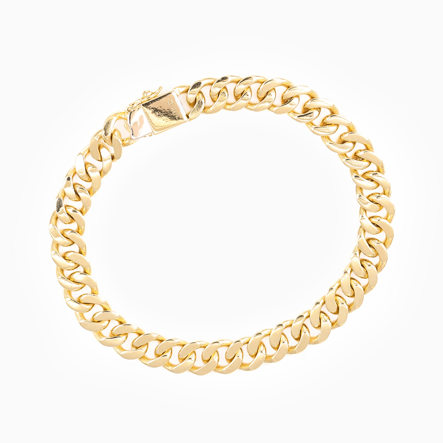 Vintage Miami Cuban Chain Bracelet,18k Yellow Gold