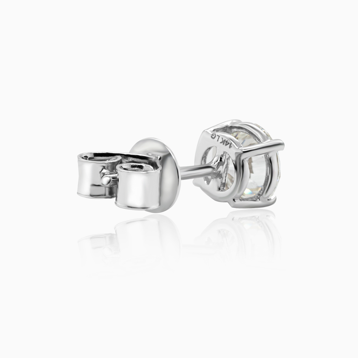 5.5mm Lab-Grown Diamond Stud Earrings, 14k White Gold