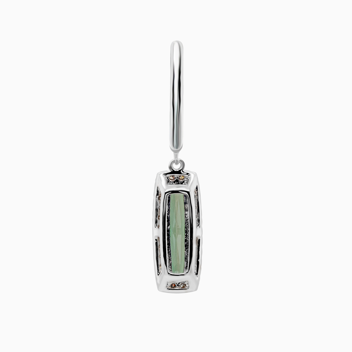 Natural Diamond-Accented Created Alexandrite Earrings, 14k White Gold
