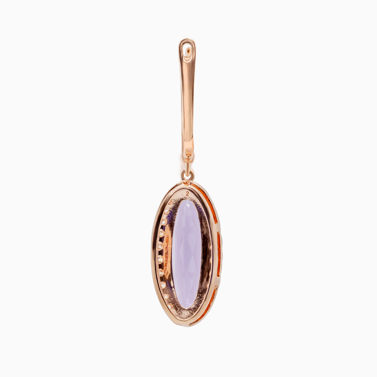 Vintage-Inspired Natural Diamond & Amethyst Dangle Earrings, 14k Rose Gold