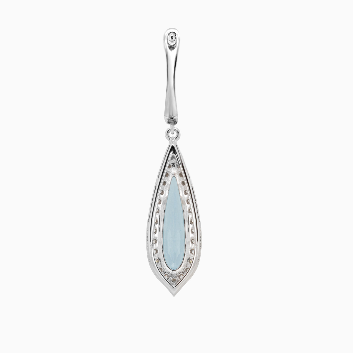 Natural London Blue Topaz & Diamond Earrings, 14k White Gold