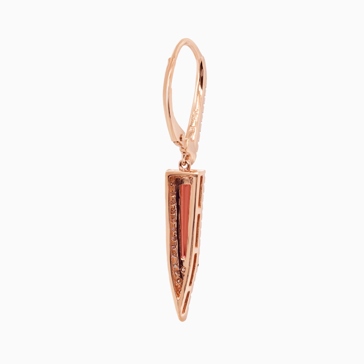 Natural Diamond & Garnet Earrings, 14k Rose Gold