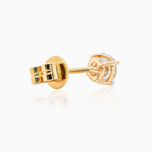 4.5mm Lab-Grown Diamond Stud Earrings, 14k Yellow and White Gold