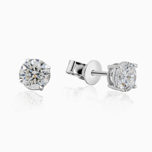 5.5mm Lab-Grown Diamond Stud Earrings, 14k White Gold