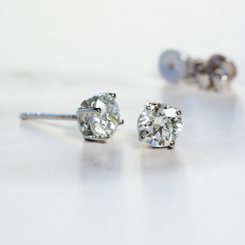 5mm Lab-Grown Diamond Stud Earrings, 14k White Gold