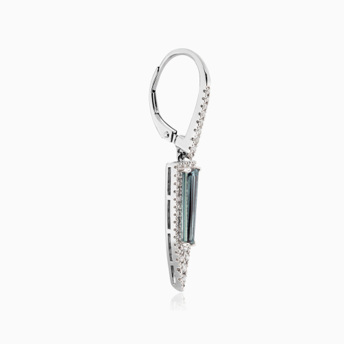 Natural Diamond & Created Alexandrite Earrings, 14k White Gold