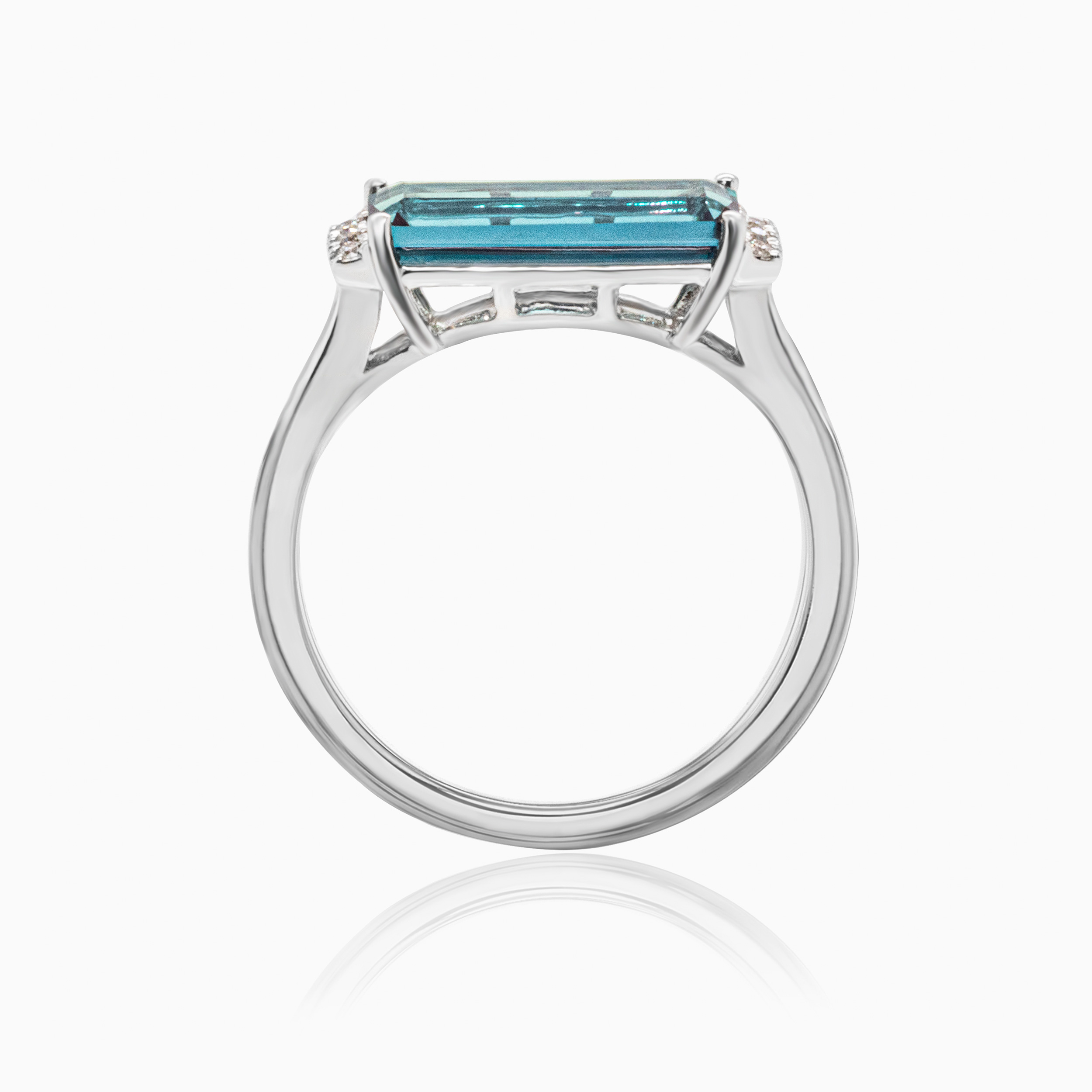 Natural Diamond Accented Created Alexandrite Ring, 14k Yellow Gold