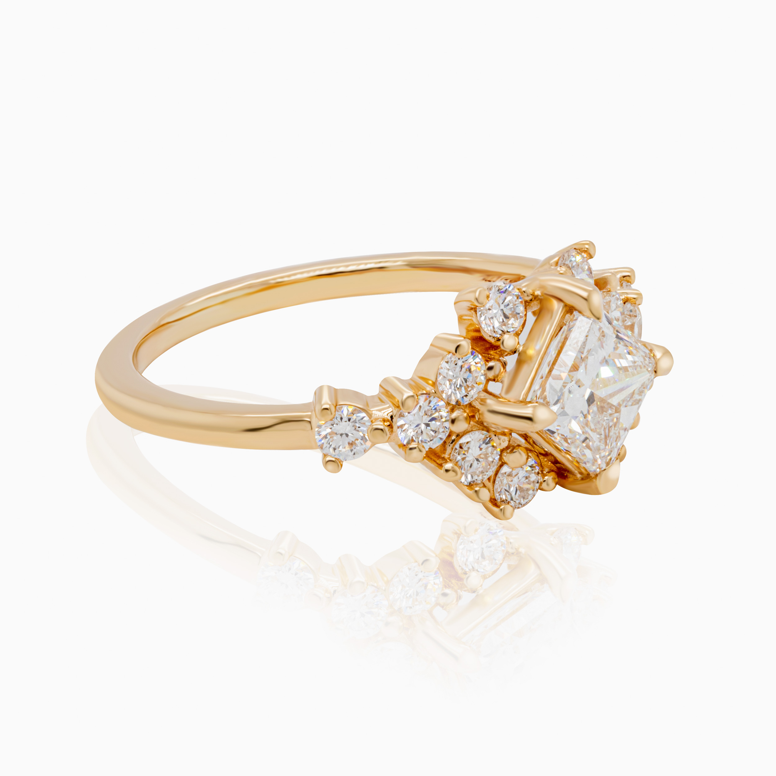The Crystalline Ring, 14k Yellow Gold