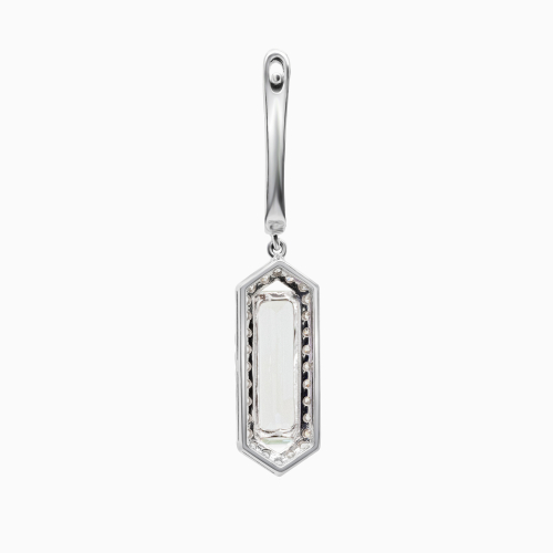 Art Deco-Inspired Natural Diamond & Amethyst Dangle Earrings, 14k White Gold