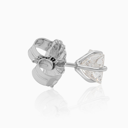 8.00mm Lab-Grown Lili-Cut Diamond Stud Earrings, 14k White Gold
