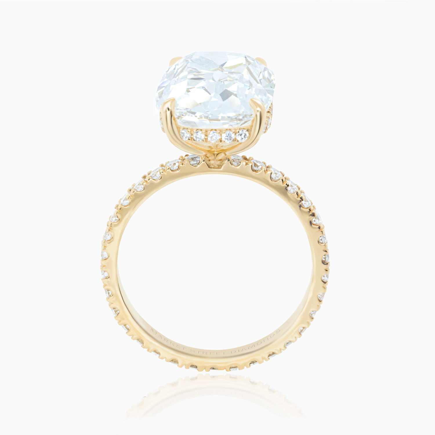 Dino Lonzano 6-Carat Vintage Cushion-Cut Natural Diamond Ring, 18k Yellow Gold
