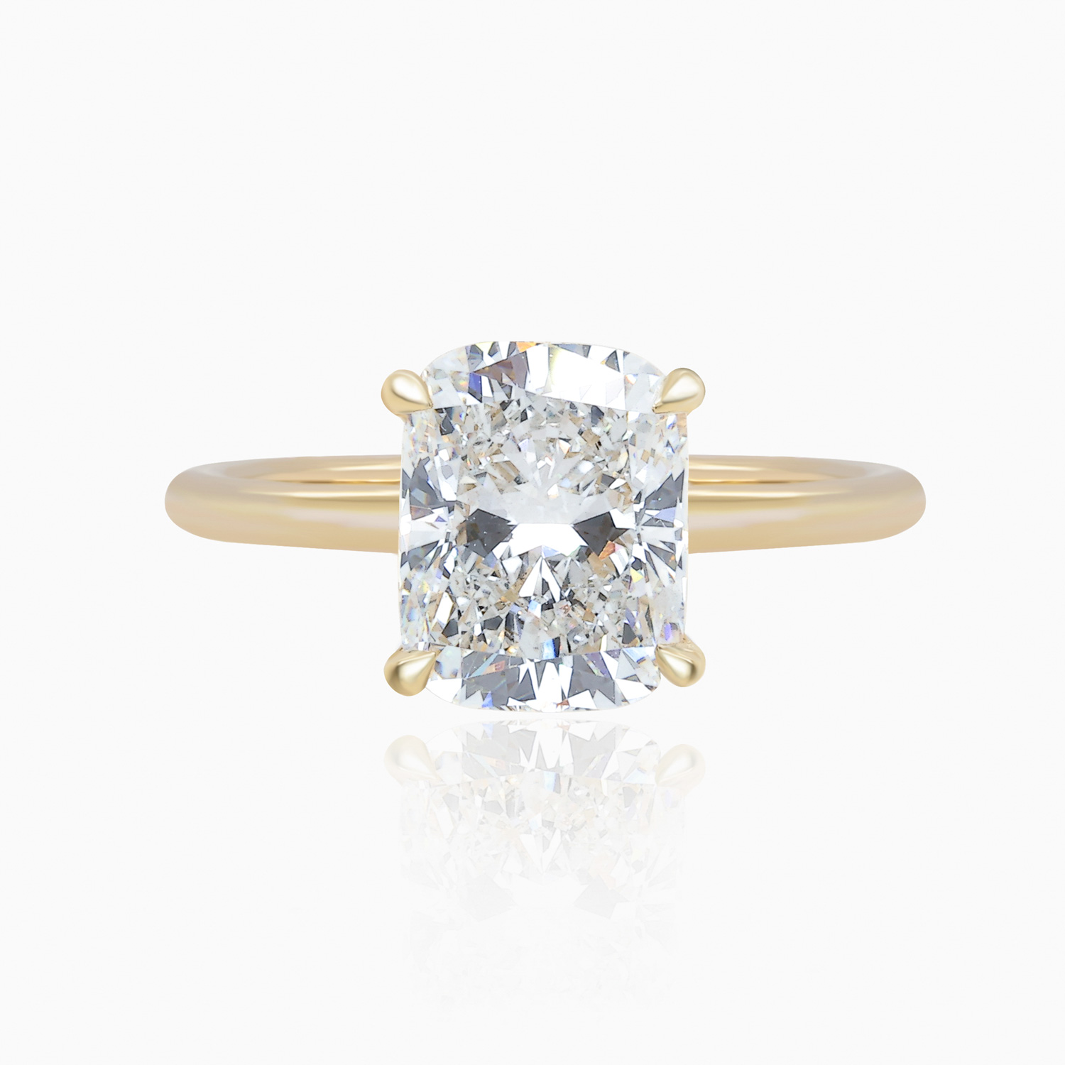 Dino Lonzano Elongated Cushion Solitaire Engagement Ring