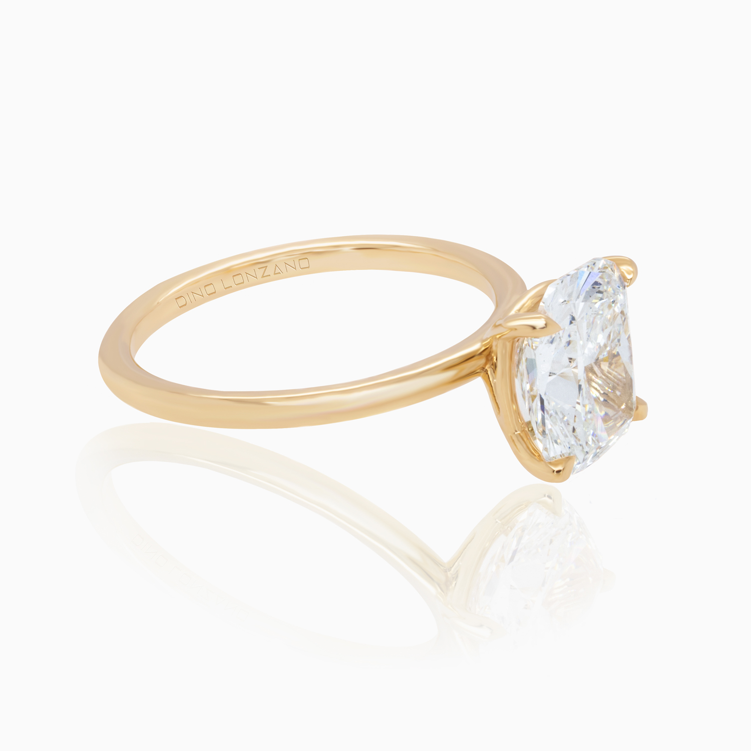 Dino Lonzano Elongated Cushion Solitaire Engagement Ring