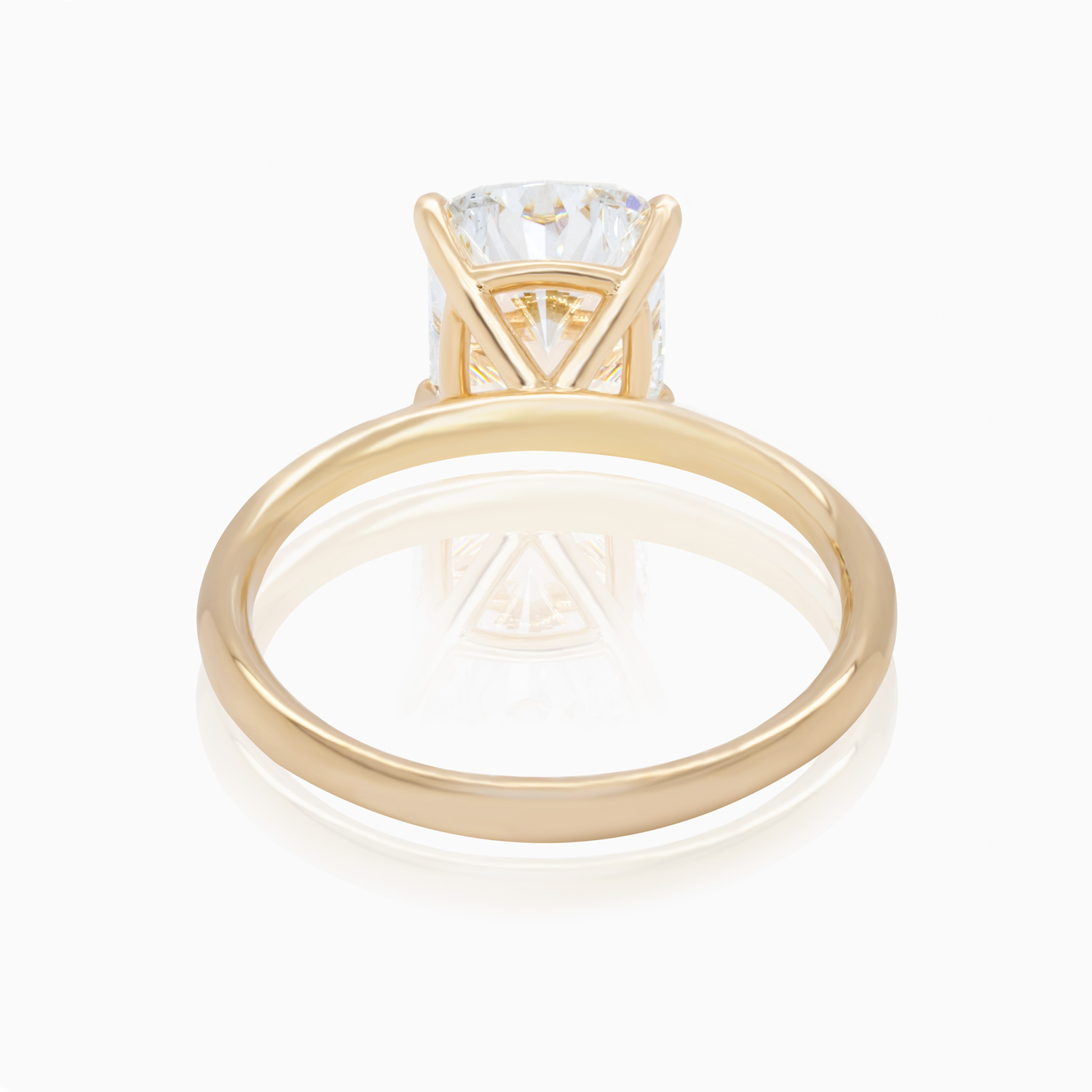 Dino Lonzano Elongated Cushion Solitaire Engagement Ring