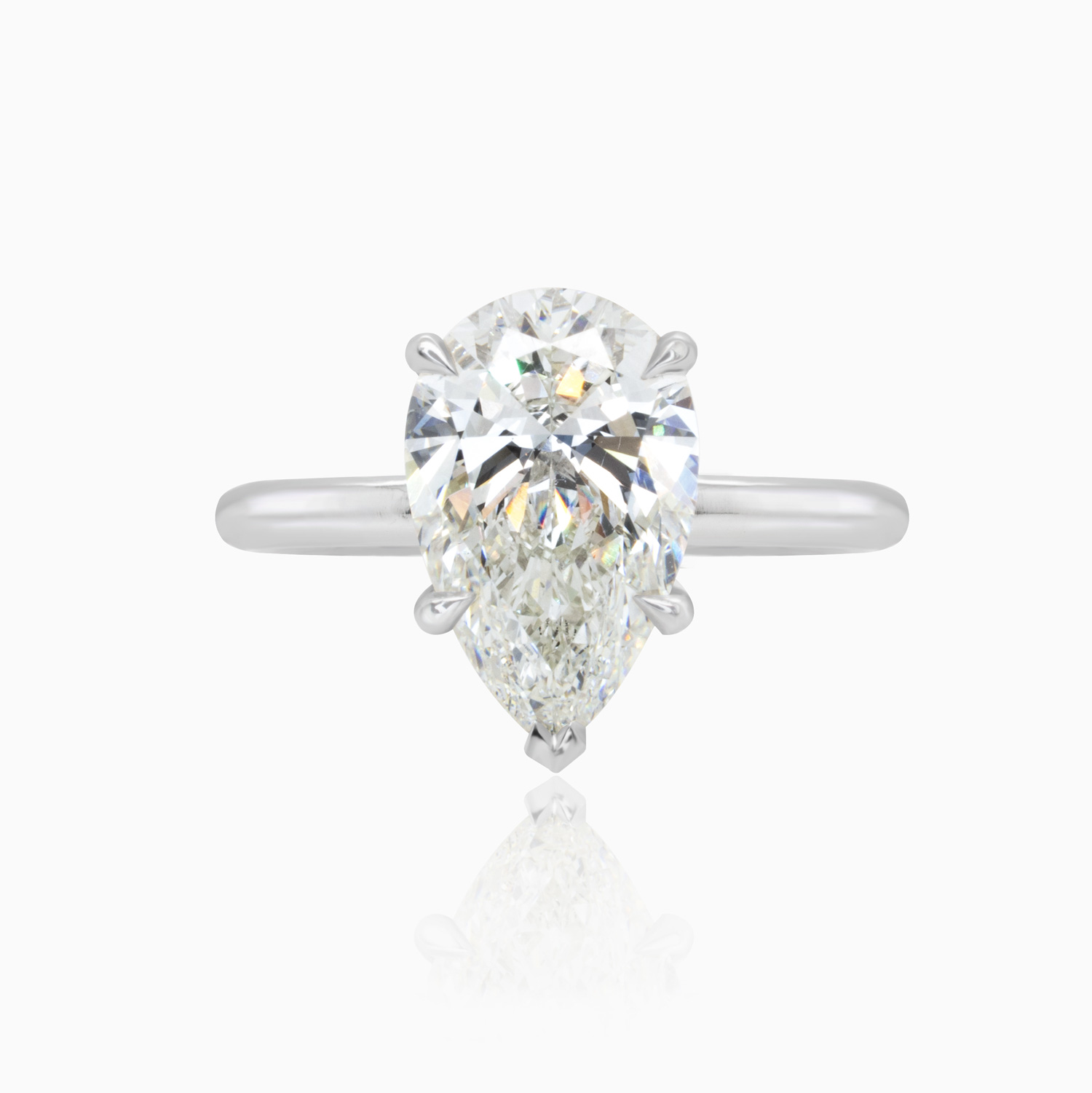 Dino Lonzano Pear Diamond Solitaire Engagement Ring, 3-Carat, Lab-Grown