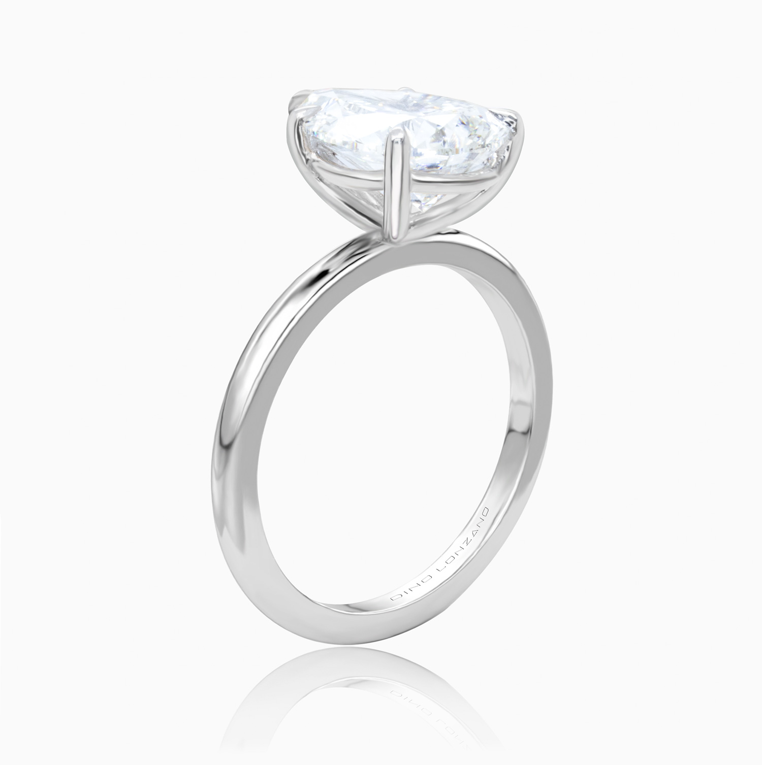 Dino Lonzano Pear Diamond Solitaire Engagement Ring, 3-Carat, Lab-Grown