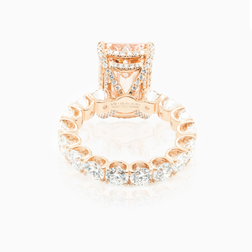 10-Carat Emerald-Cut Pink Natural Diamond Ring, 18k Rose Gold