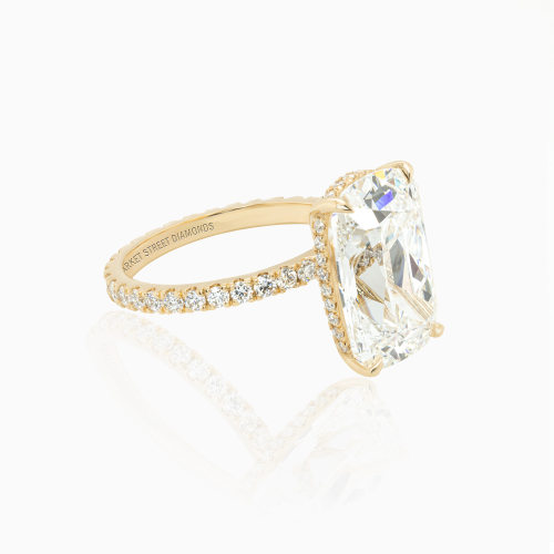 Dino Lonzano 6-Carat Vintage Cushion-Cut Natural Diamond Ring, 18k Yellow Gold