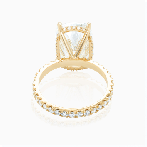 Dino Lonzano 6-Carat Vintage Cushion-Cut Natural Diamond Ring, 18k Yellow Gold