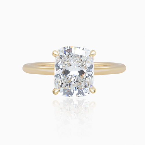 Dino Lonzano Elongated Cushion Solitaire Engagement Ring