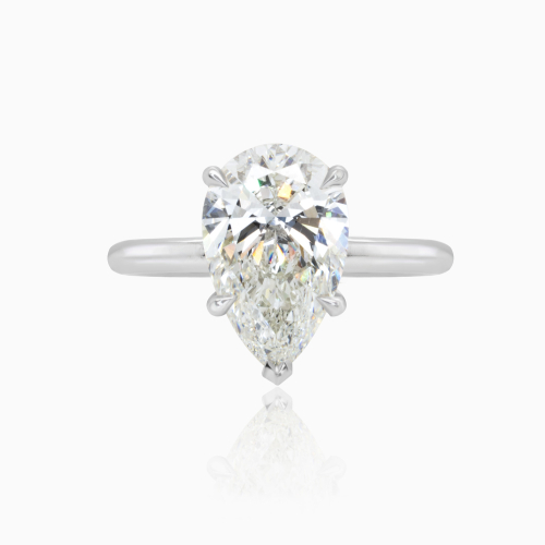 Dino Lonzano Pear Diamond Solitaire Engagement Ring, 3-Carat, Lab-Grown