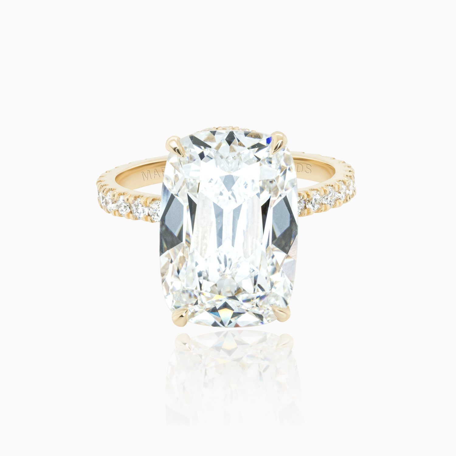 Dino Lonzano 6-Carat Vintage Cushion-Cut Natural Diamond Ring, 18k Yellow Gold